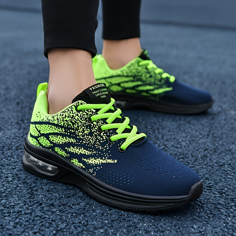 Lace-up Sneakers With Air Cushion, Athletic Shock-absorbing