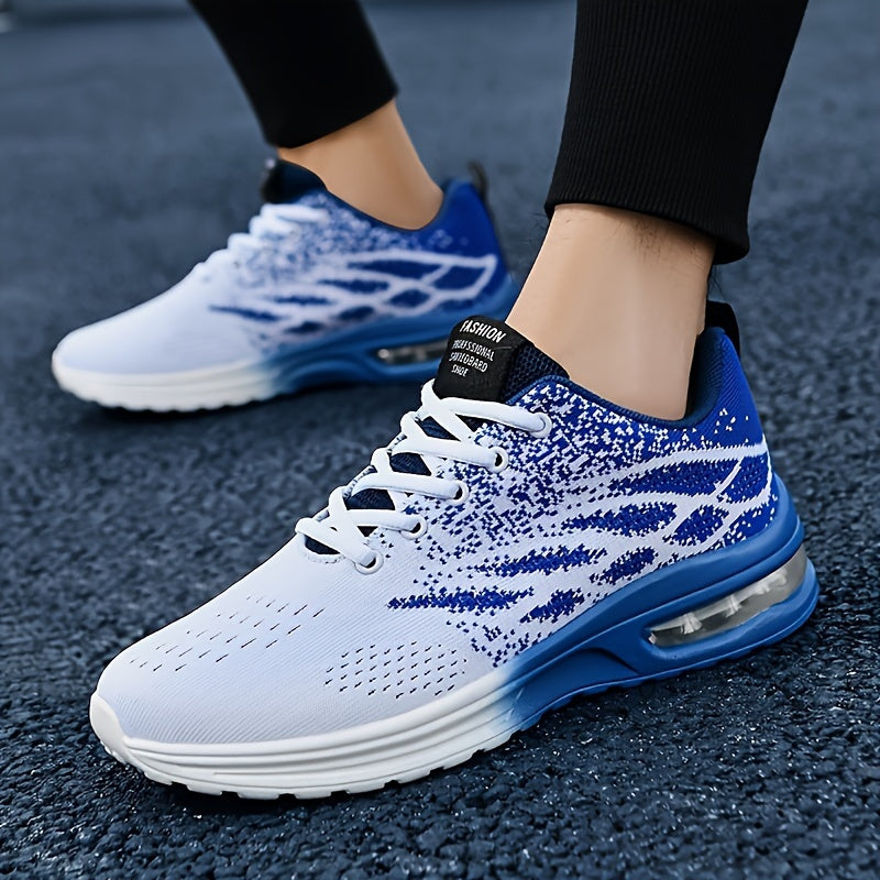 Lace-up Sneakers With Air Cushion, Athletic Shock-absorbing