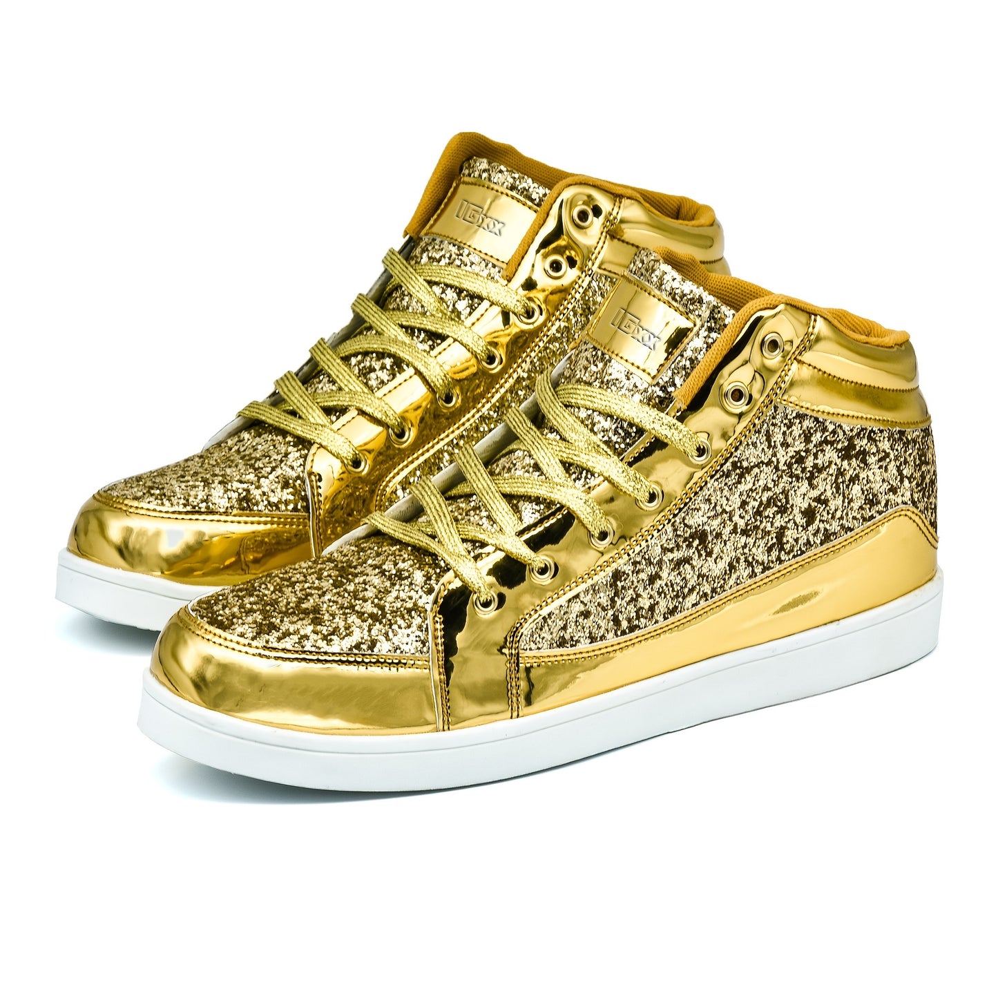 High Top Sequin Shoes, Shiny Casual Sneakers For Parties