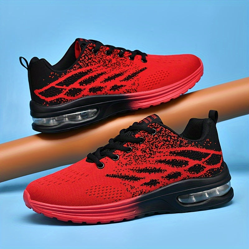 Lace-up Sneakers With Air Cushion, Athletic Shock-absorbing