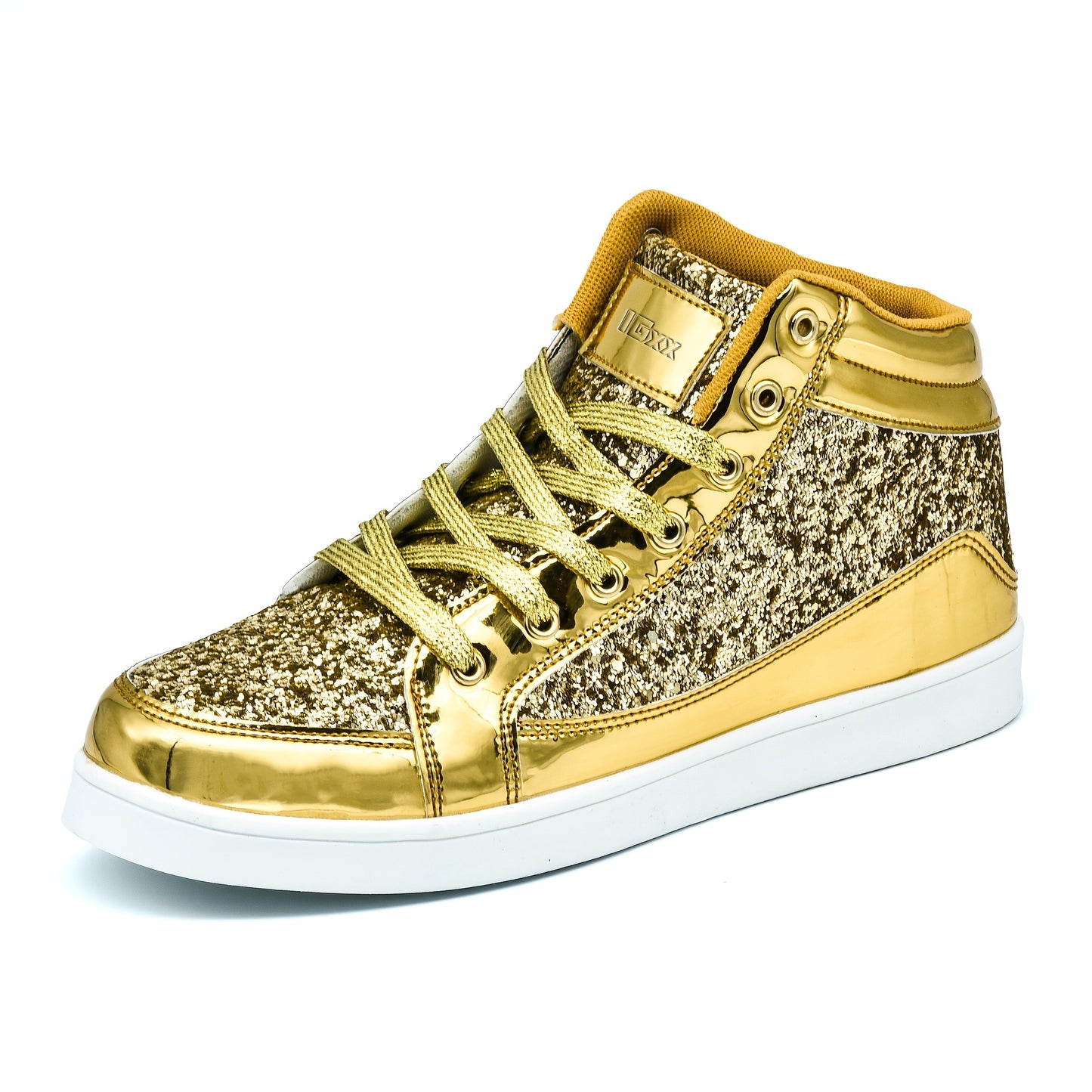 High Top Sequin Shoes, Shiny Casual Sneakers For Parties