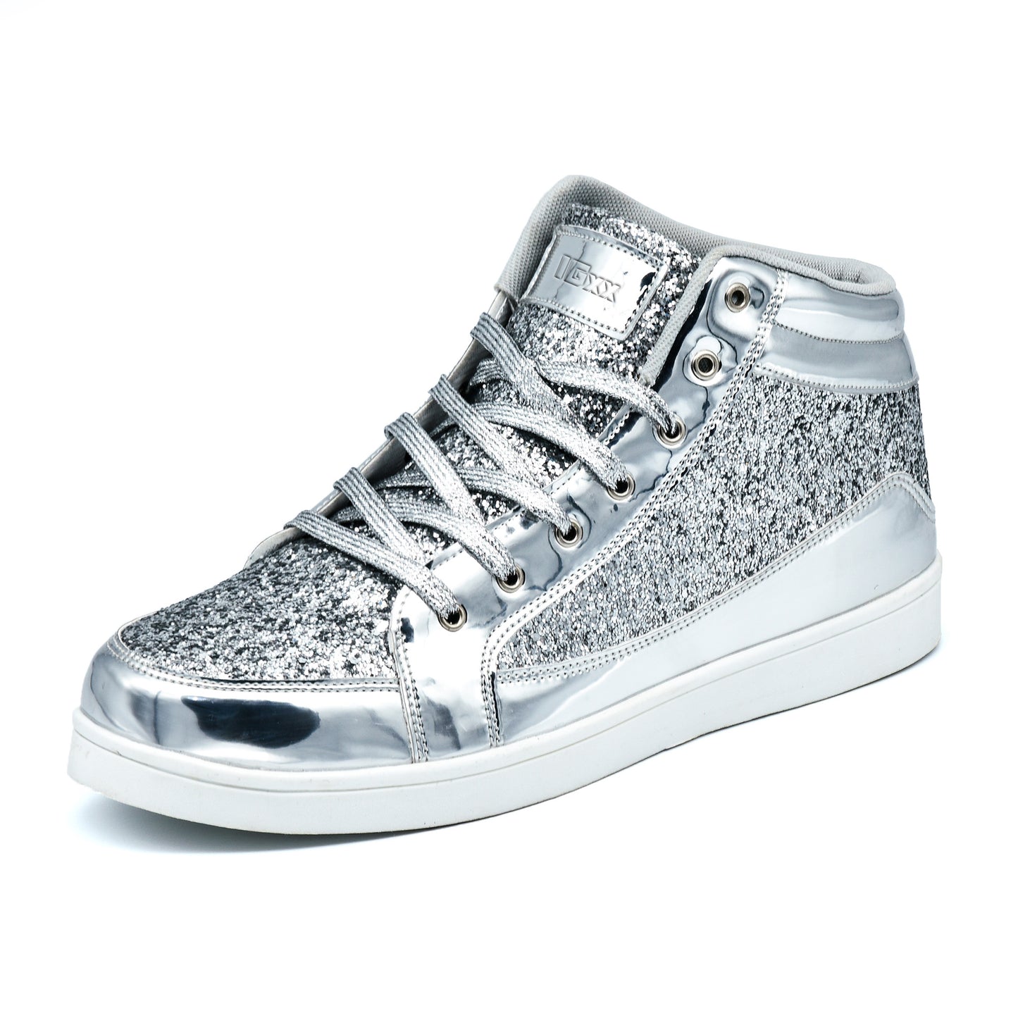 High Top Sequin Shoes, Shiny Casual Sneakers For Parties